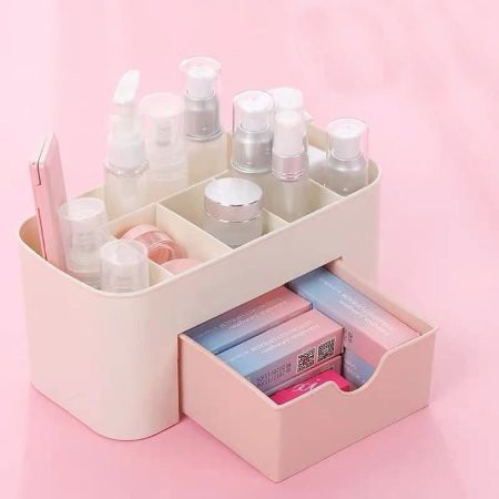 RAK KOSMETIK MINI PLASTIK / DESKTOP STORAGE RAK MEJA KOSMETIK / MULTIFUNGSI BOX / MAKE UP ORGANIZER