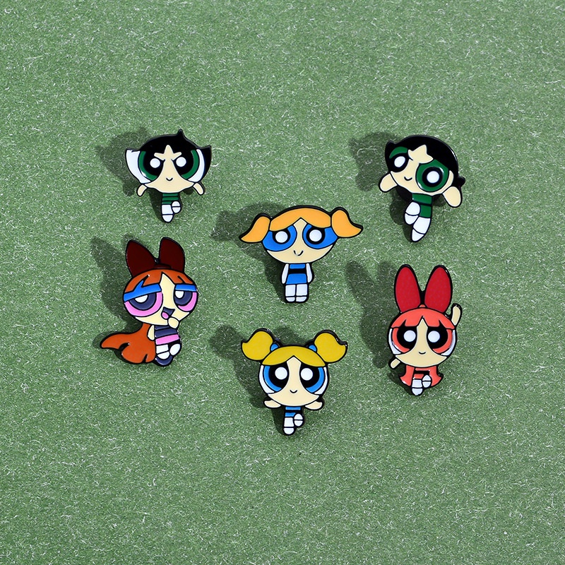 Bros Pin Desain Anime Powerpuff Girls Untuk Aksesoris Tas Ransel