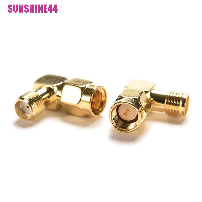 [SUN44] SMA Male To SMA Female Jack RF Adapter Connector Plug 90 Degree Right Angle Gold