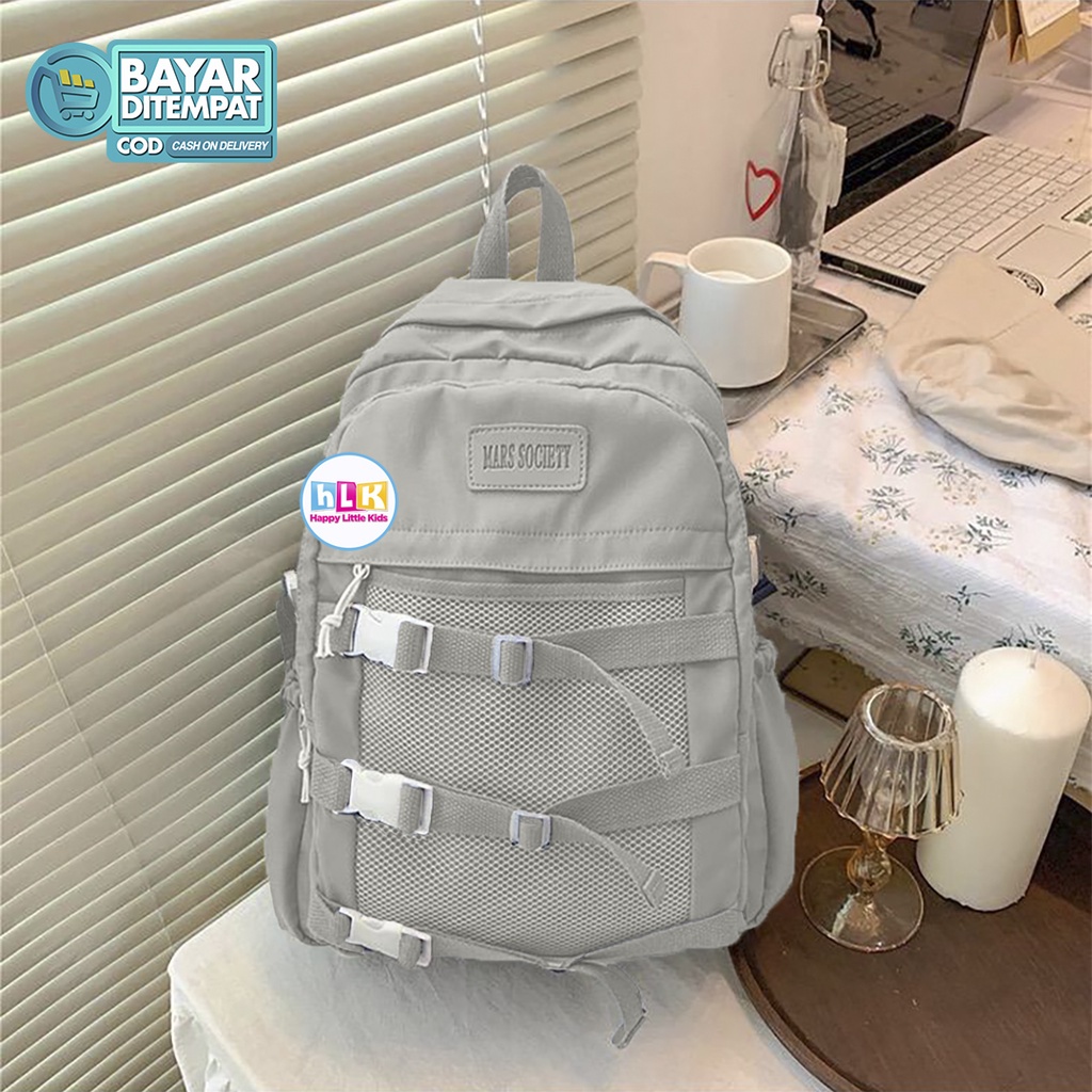 HLK Tas Sekolah Ransel Anak Wanita Remaja Laki-Laki dan Perempuan SND Terbaru 2021 Murah-ABU