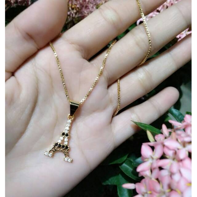 kalung eifell emas xuping kalung imitasi