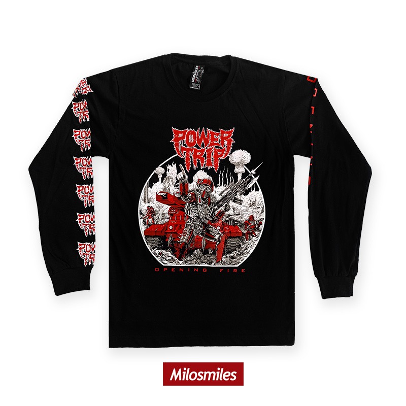 T-Shirt Baju Kaos | Power Trip - Opening Fire Long Sleeve