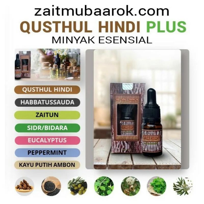 Minyak Essensial Qusthul Hindi Plus ZAIT MUBAAROK