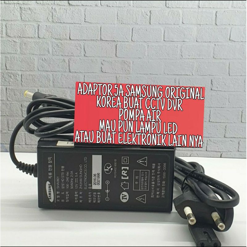 Adaptor 5 Amper 12 Volt Merek Samsung Adaptor Murni Samsung Korea