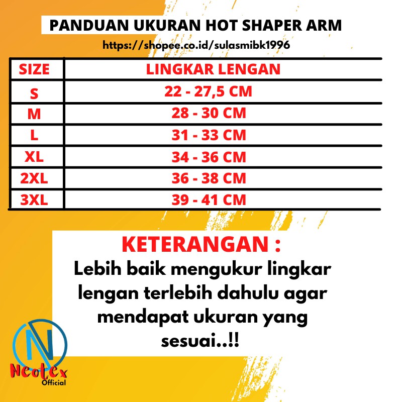 Korset Lengan Pembakar Lemak Hot Shaper Arm Korset Pengecil Lengan Bahan Neotex