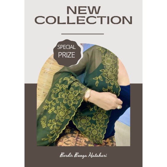 [BAHAN ] KEBAYA BALI BORDIR  SUN FLOWERS SUTRA