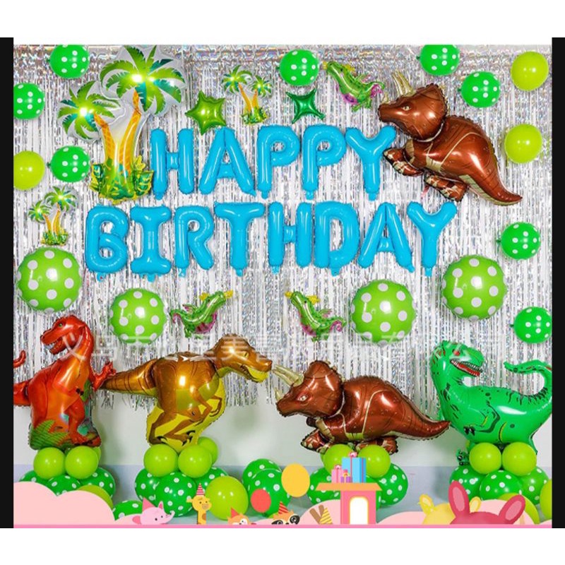 Paket Set Dekorasi Ulang Tahun Anak Tema Dinosaurus