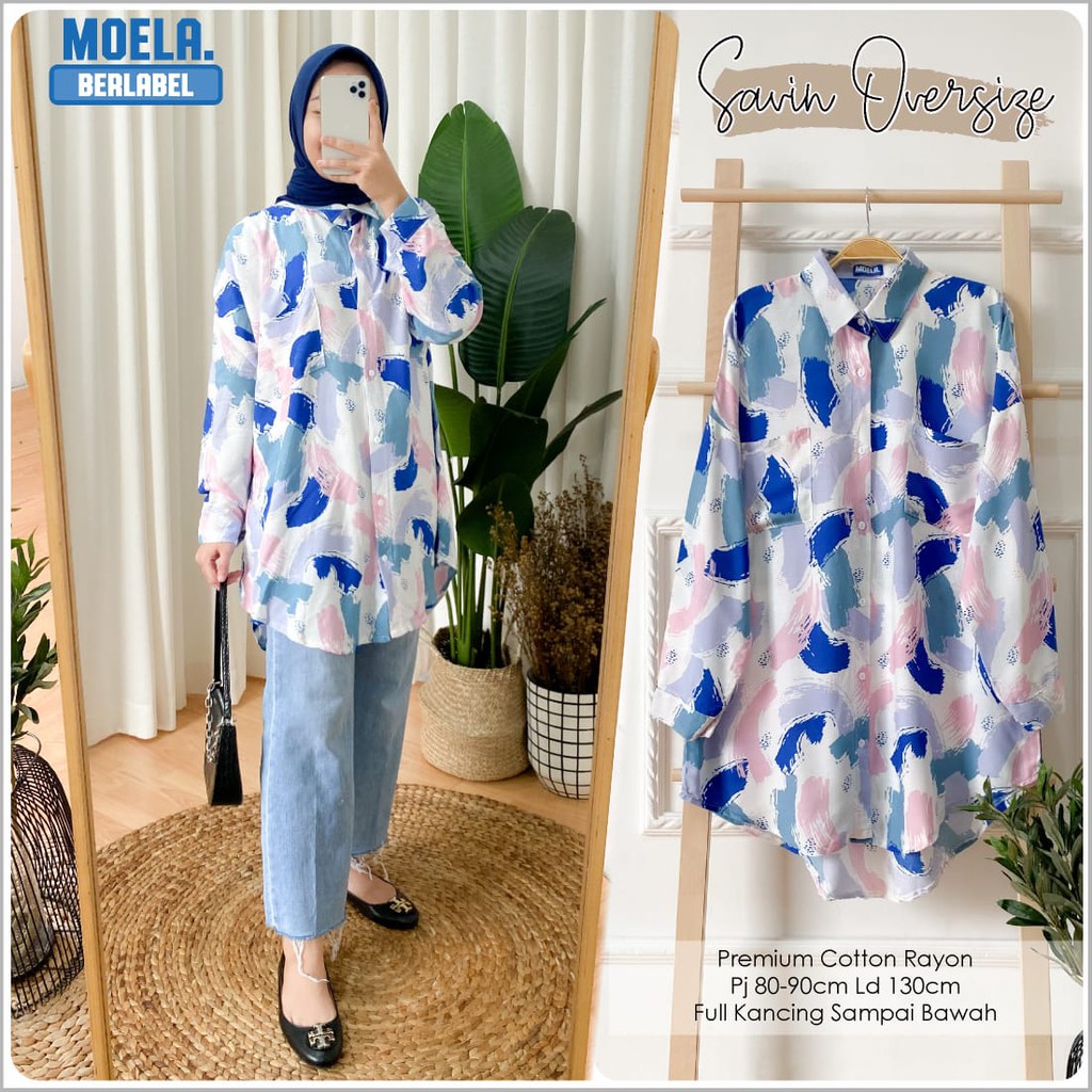 realpict CALTE SAVIN oversize by MOELA original berlabel ld 130 fashion premium rayon atasan wanita 