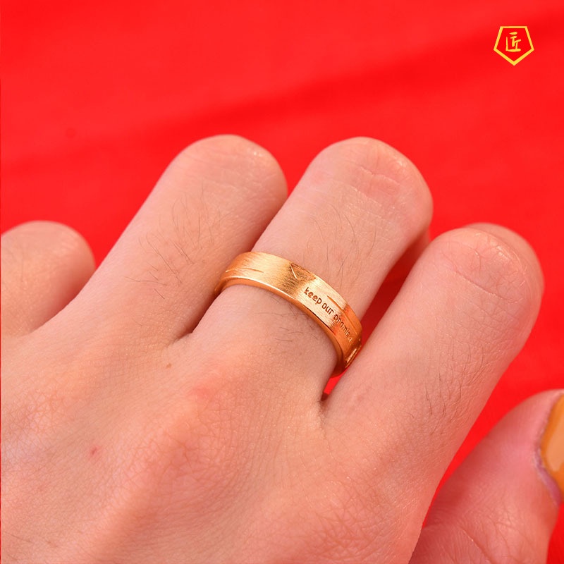 [Ready Stock]Fashion Keep Our Promise Gold Couple Ring