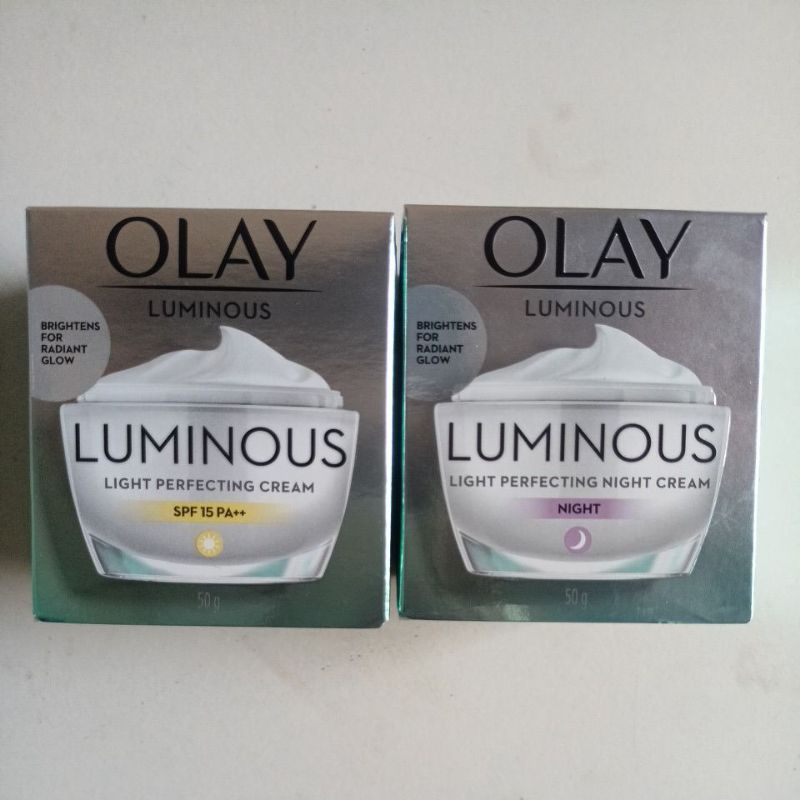 Beli 1 Gratis 1 Beli Krim Siang Gratis Krim Malam Olay Luminous Light Perfecting Day Cream and Night