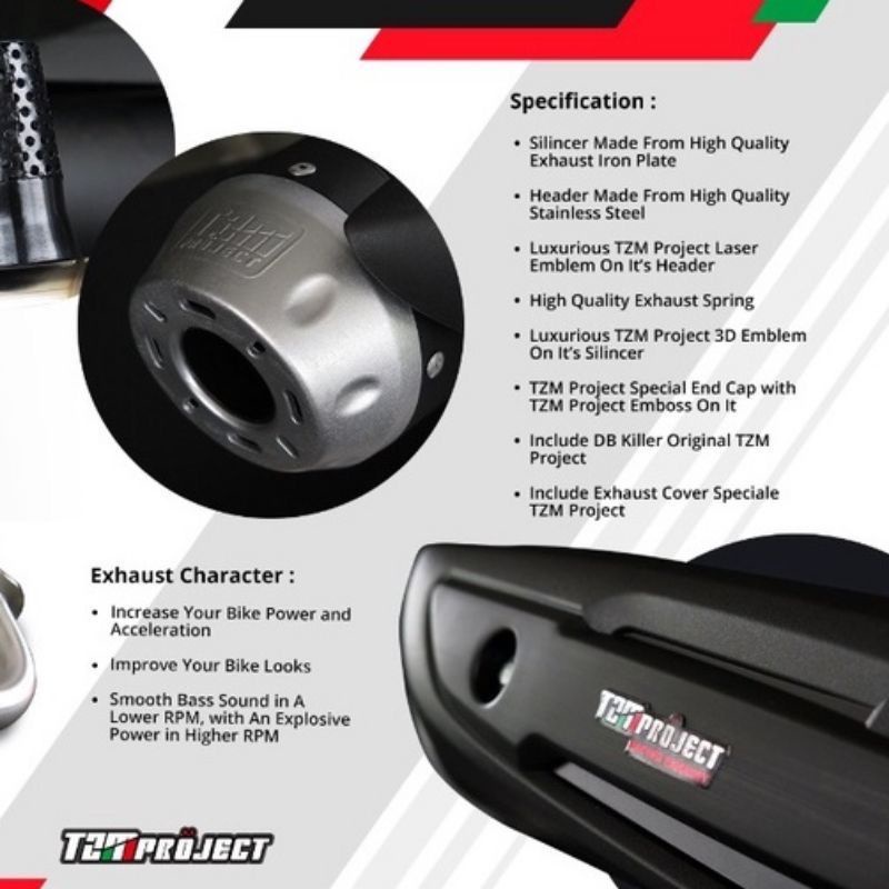 ￼Knalpot TZM STD Non SS Pro TZM Project Fullpack scoopy karbu scoopy fi beat fi beat karbu Genio bea