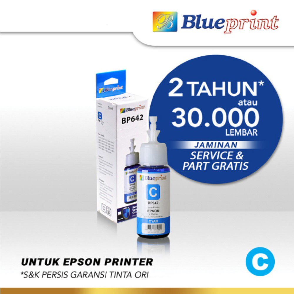 Blueprint 70ml Tinta Epson Tinta Printer Epson L110 / L210 / L350 / L800 641 642 643 644 T664