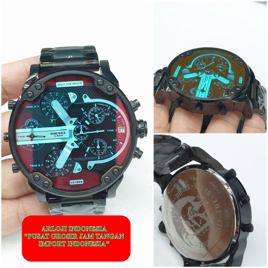 Best Seller Jam Diezel Dz7888 Black 4time Priapelangu Garansi 1th