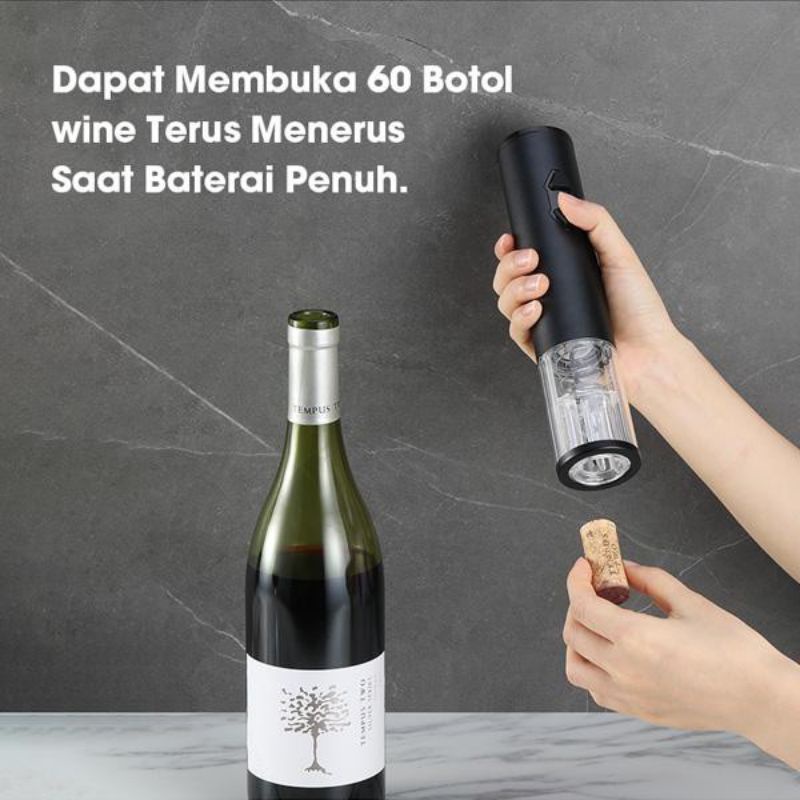 SAMONO PA01 Alat Pembuka Otomatis Tutup Botol Wine dengan Baterai Transparent Shell Bahan Premium