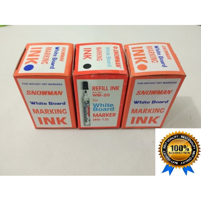 

Refill Isi Tinta Spidol Snowman Whiteboard BG12 - Hitam, Biru, Merah