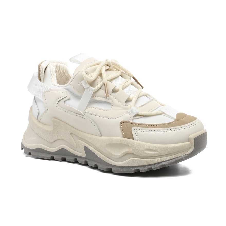 wr28 PVN Jungkook Sepatu Sneakers Wanita Sport Shoes Krem 129