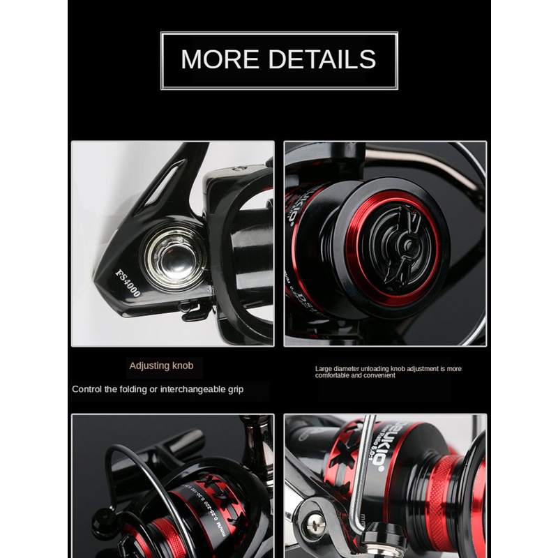 Reel Pancing Metal DEUKIO DS AR 2000-7000 Max Drag 30lb Knob Metal Kekuatan Tinggi Body Mewah Max Drag Fishing Reel / Penggulung Senar Pancing 30kg 2000-7000 Bahan Metal