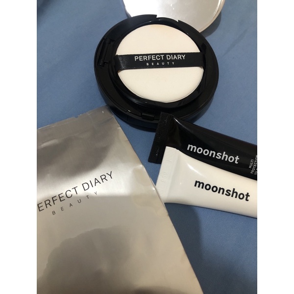 Bundle Perfect Diary BB/CC Cushion Foundation REFILL ONLY + Moonshot UV Sunscreen Cleansing Balm