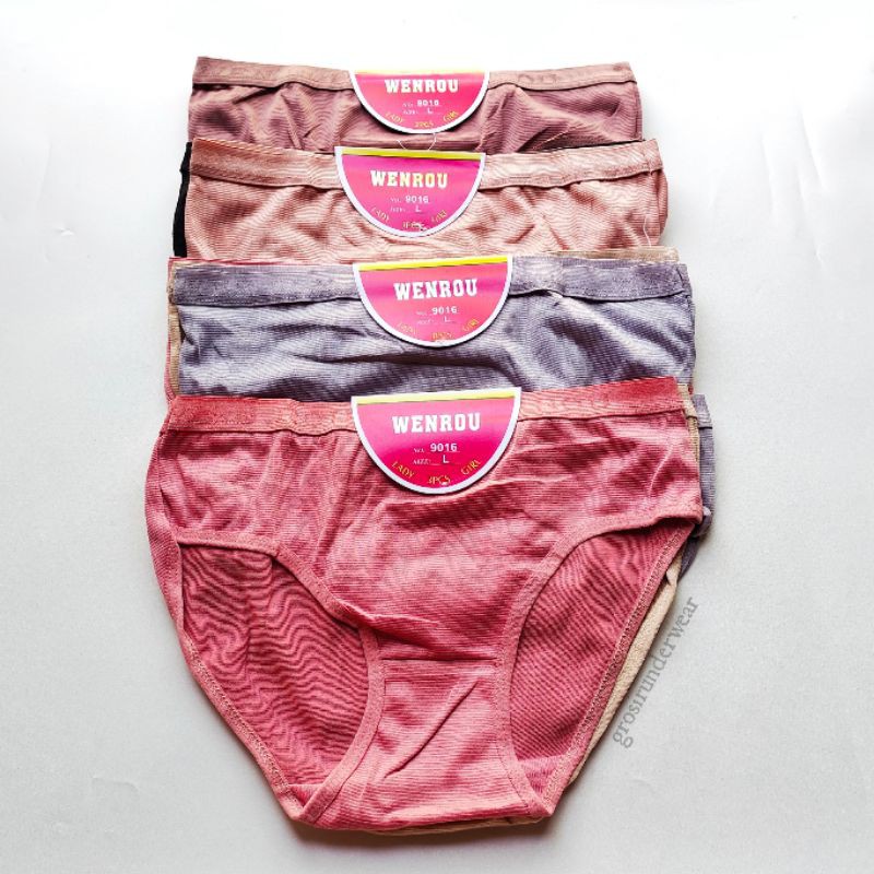 12 PCS CD Celana Dalem Celana Dalam Wanita Dewasa Lusinan Wenrou Polos
