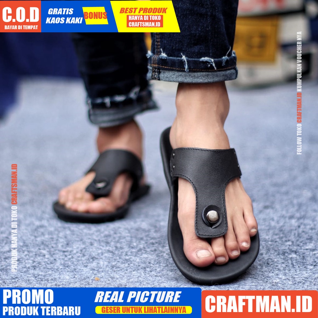 CRATFS CLOVERS Sandal Pria Sandal Jepit Pria Sandal Kulit Pria Sandal Original Pria Sandal Murah Pria