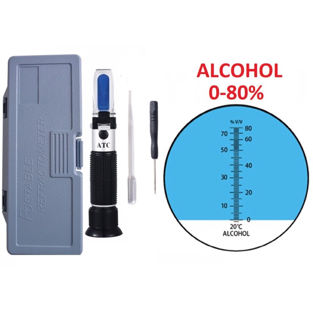 Refractometer Alcohol 0-80% Alat Ukur Kadar Alkohol