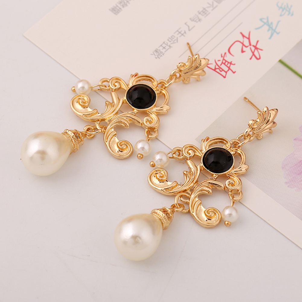 Hu Hu Hu Hu Hu Alat Bantu Pasang Kacamata♡ Anting Tusuk Gantung Statement Wanita Bahan Metal Desain Bungamutiara Imitasi Untuk Pestamalamhadiah