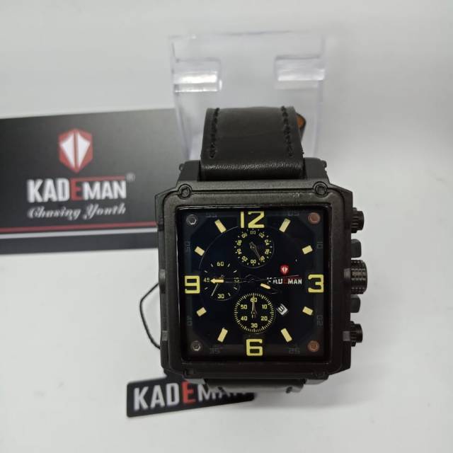 JAM TANGAN PRIA KADEMAN ORIGINAL CHRONO OFF TALI KULIT