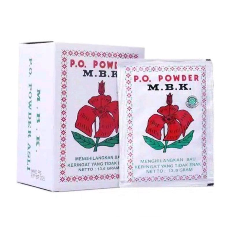 MBK Powder Sachet Putih Dan Silver Untuk Bau Badan 13,6gr/Harga 1 Box 12 Sachet