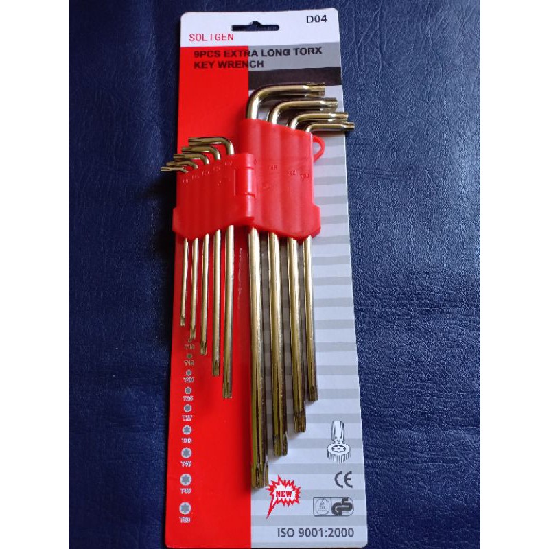 Kunci L Bintang Set 9pcs Extra Long - Merk Soligen