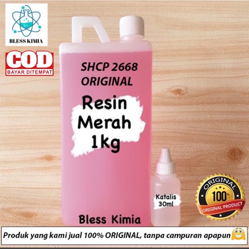 Resin merah 2668 SHCP 1kg + Catalis 30ml