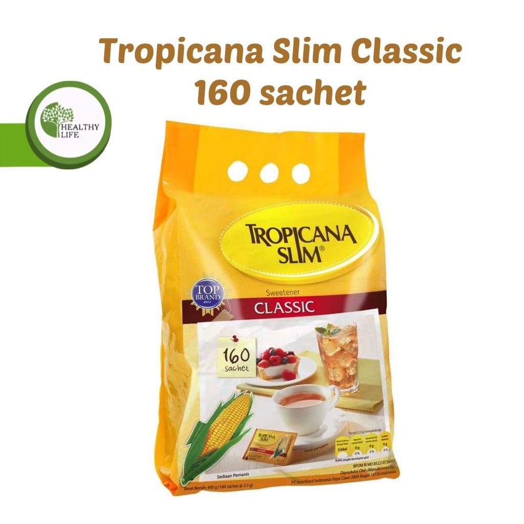 Tropicana Slim Classic Isi 160 / 50 / 20 Sachet @2,5gr - Gula Jagung Rendah Kalori