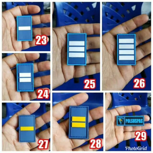 Patch rubber garis pangkat