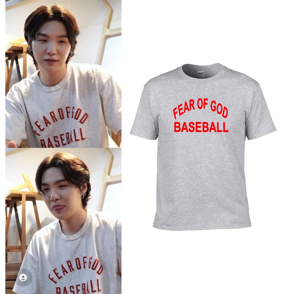 Kaos bangtan Suga baseball merah