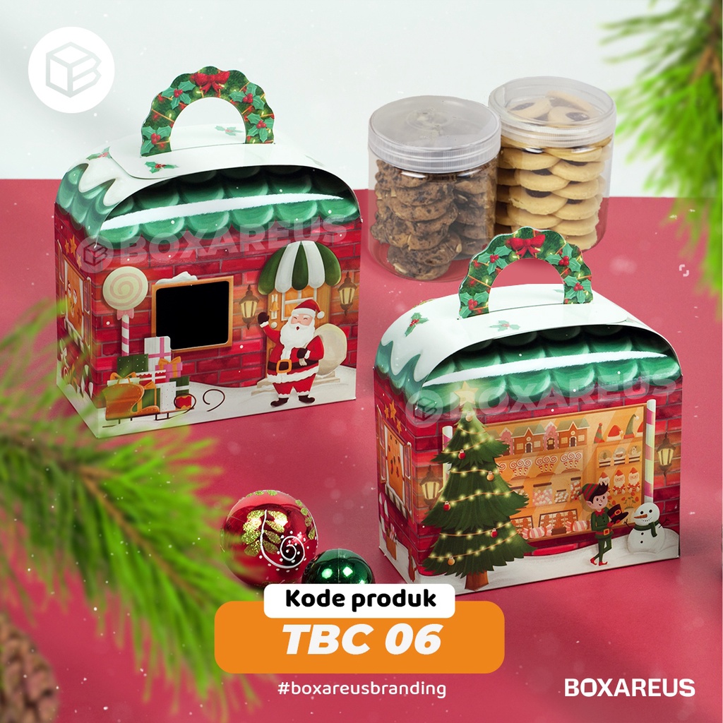 Christmas Box Natal Dus Toples Kue Kering Kemasan Cookies | TBC 06