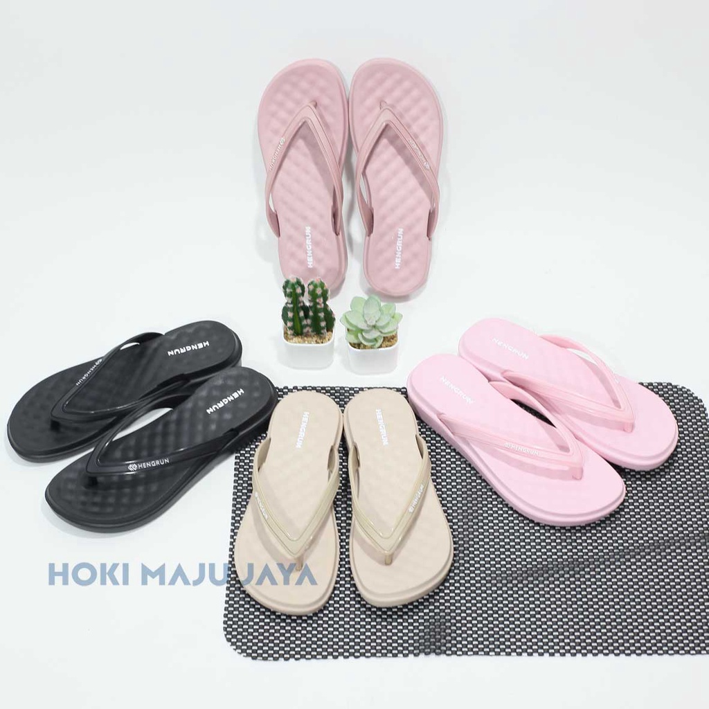 Sandal Jepit Wanita Terbaru ORIGINAL HENGRUN Sendal Cewek Bahan Karet anti slip Uk.36-40