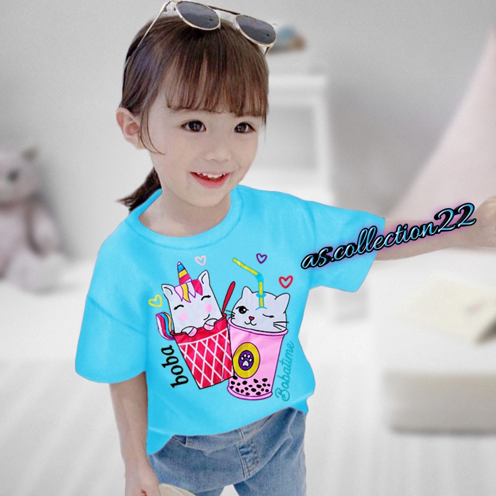 KAOS ANAK Perempuan Motif BOBA PONY 1-10 TAHUN