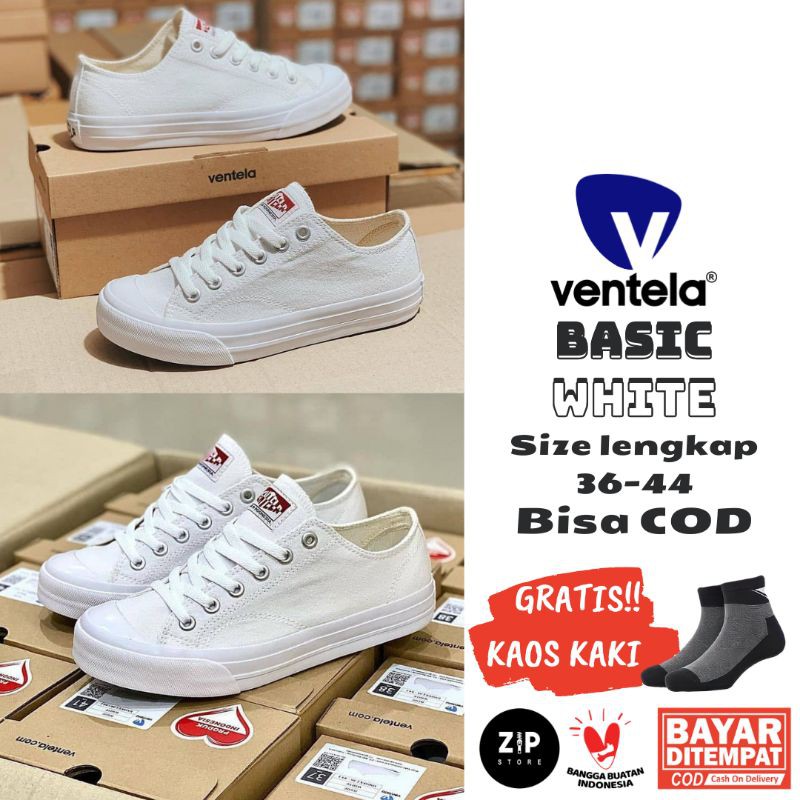 SEPATU VENTELA BASIC WHITE ORIGINAL SNEAKER VENTELA PUTIH SEPATU KASUAL COWOK CEWEK SEPATU KULIAH