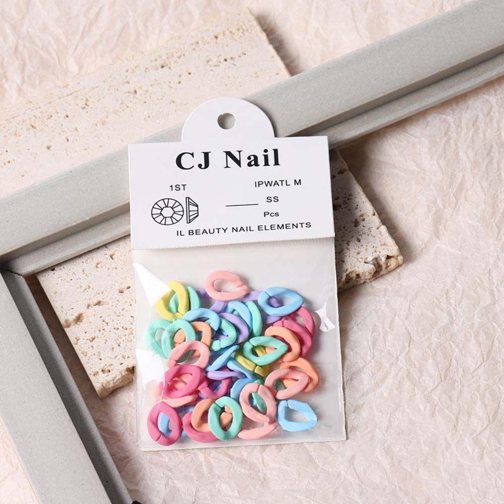 AUGUSTINA Agustina Oval Gantungan Kunci Perhiasan Kuku DIY Vintage Lucu Manicure Resin Nail Art Dekorasi 3D Nail Charms