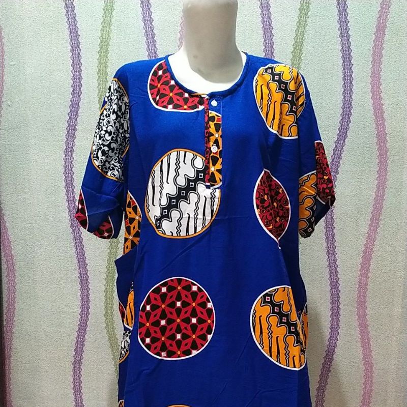 Daster Batik Bandung Model Lurus Saku Depan