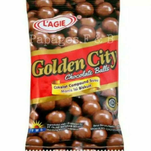 

Coklat Ball Lagie L'agie Golden City 75 gr / gram