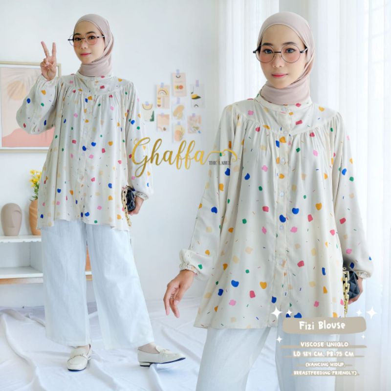 Fizi blouse motif abstrak modern by ghaffa the label