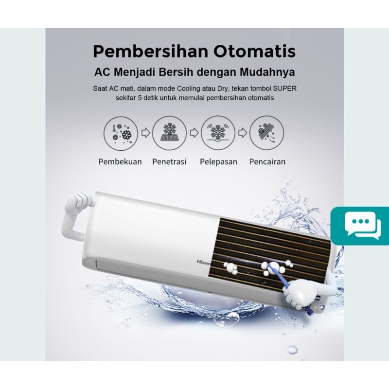 AC HISENSE 1 PK AN09CDG HEMAT ENERGI + INSTALASI PEMASANGAN