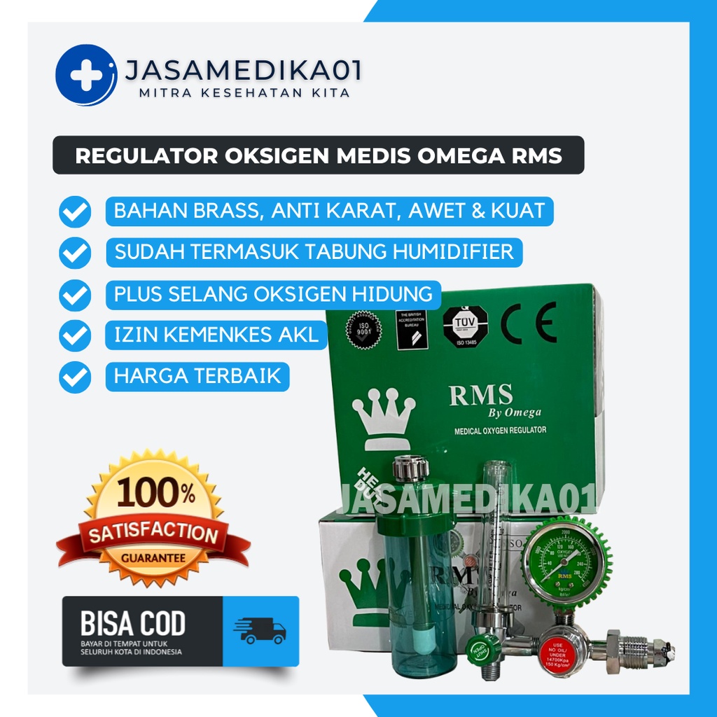 Regulator Medis Oksigen RMS Bergaransi Alat Medis Tabung Humidifier Terlaris By Jasa Medika