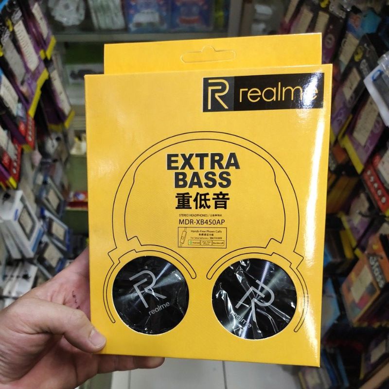 headset bando REALME kabel chrom HF DJ bando REALME handsfree REALME bando super bass mantap murah