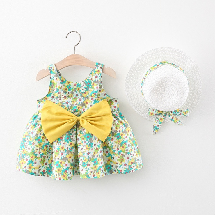 DRESS+TOPI ANAK [IMPOR] GAUN BAYI PESTA ANAK BAYI PEREMPUAN-DH9