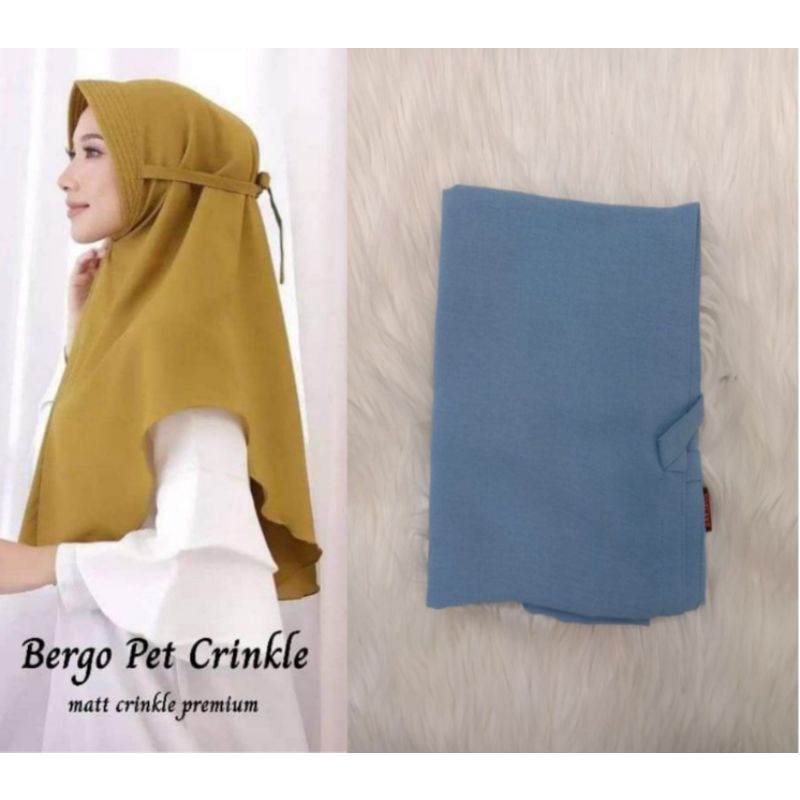 Hijab Bergo pet crinkle Abu tua(M)