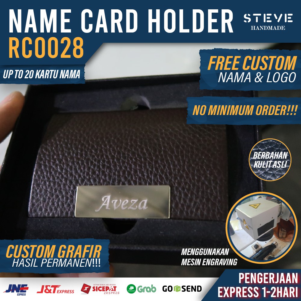 Dompet Kartu Nama Tempat Kartu Nama Name Card Holder RC0028 Genuine Leather Custom