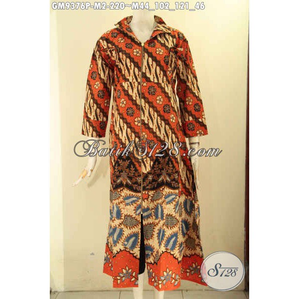 Baju Gamis Bahan Batik Khas Solo Spesial Untuk Wanita Muda Tampil Anggun Dan Syar'i Size M GM 9376 P
