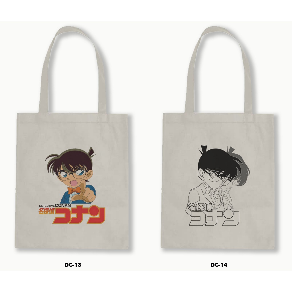 Tas Tote Bag Resleting Kanvas/Blacu  -Detective Conan 01