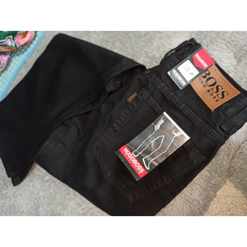 Celana Jeans Pria HUGO BOSS / Hitam /COD / model standard